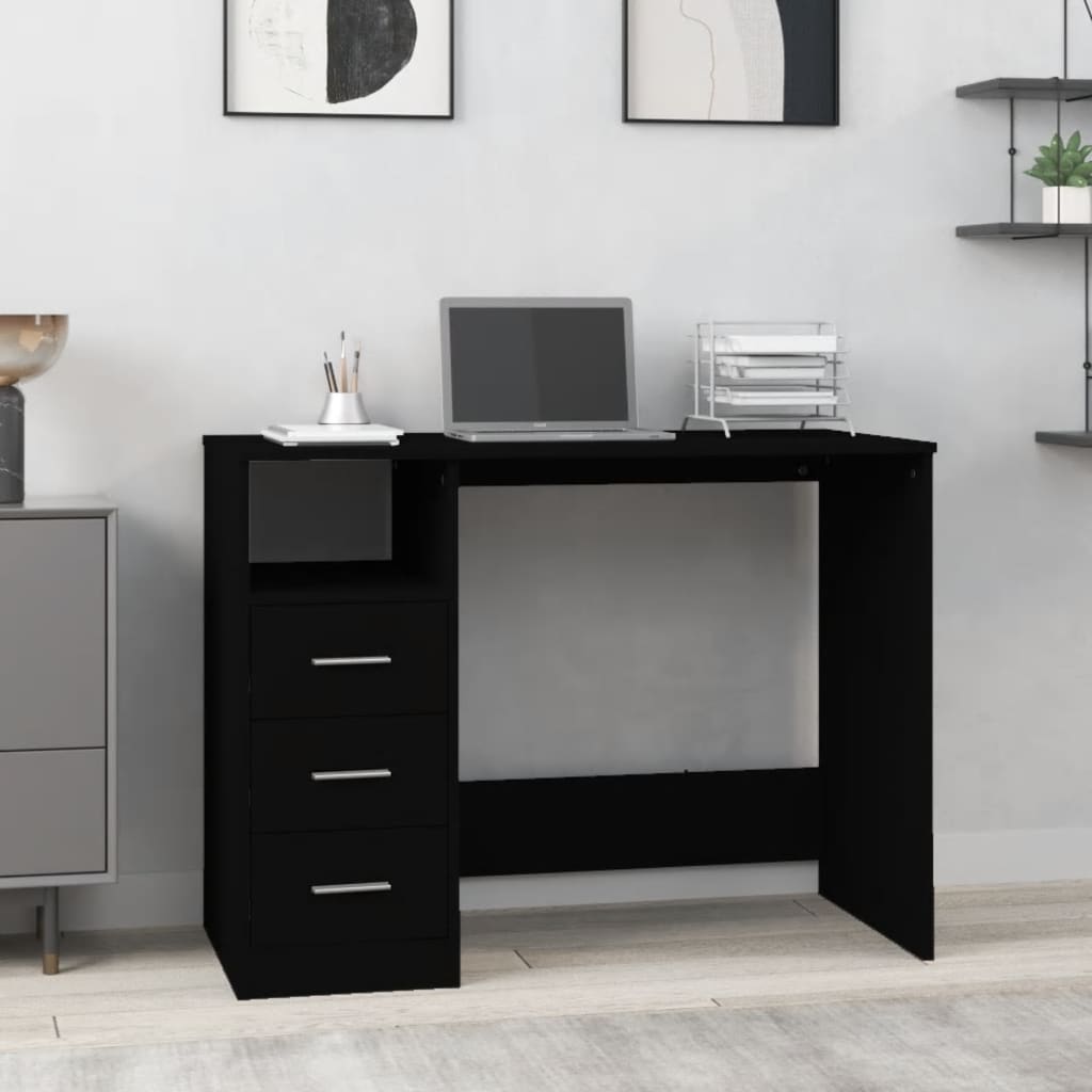 Bureau Compact avec Tiroirs 102 cm – Design Moderne & Rangement Intégré | DeskHarmony