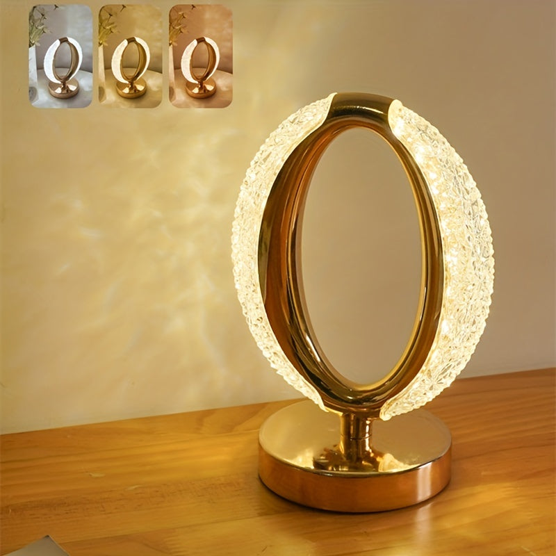 Lampe Cristal d’Ambiance pour Bureau – Tactile, Rechargeable, Lumière Ajustable & Design Moderne
