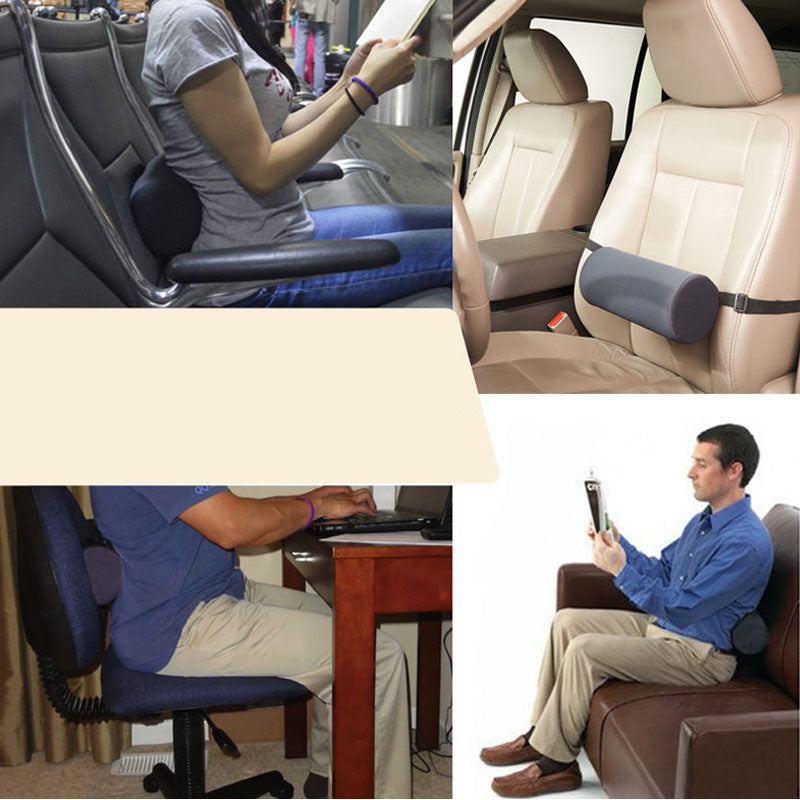 Coussin Lombaire Cylindrique – Soutien Ergonomique pour Chaise de Bureau