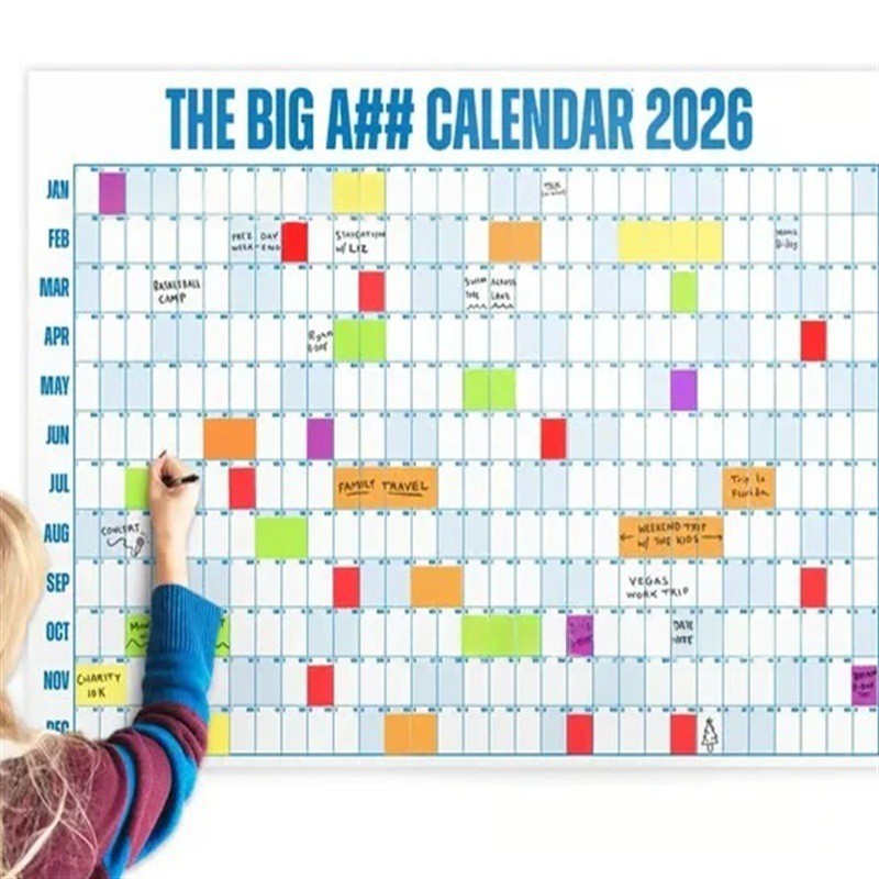 Calendrier Annuel Géant 2026 – Organisation Bureau & Planification DeskHarmony