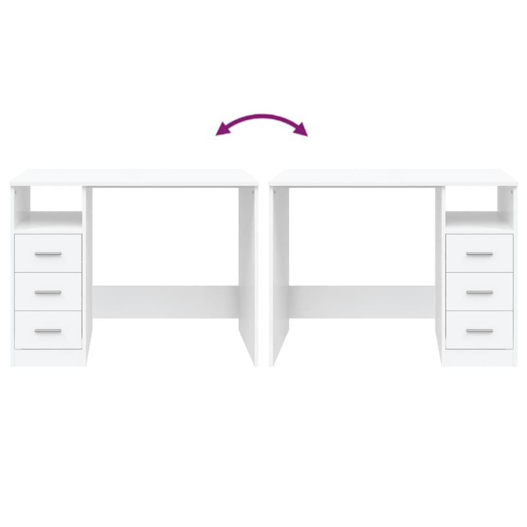 Bureau Compact avec Tiroirs 102 cm – Design Moderne & Rangement Intégré | DeskHarmony