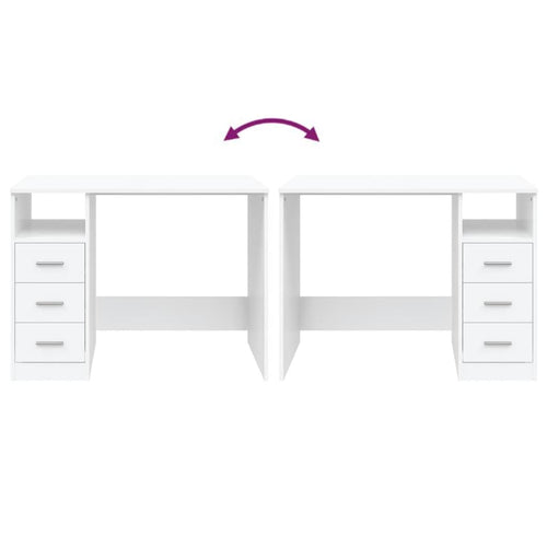 Bureau Compact avec Tiroirs 102 cm – Design Moderne & Rangement Intégré | DeskHarmony