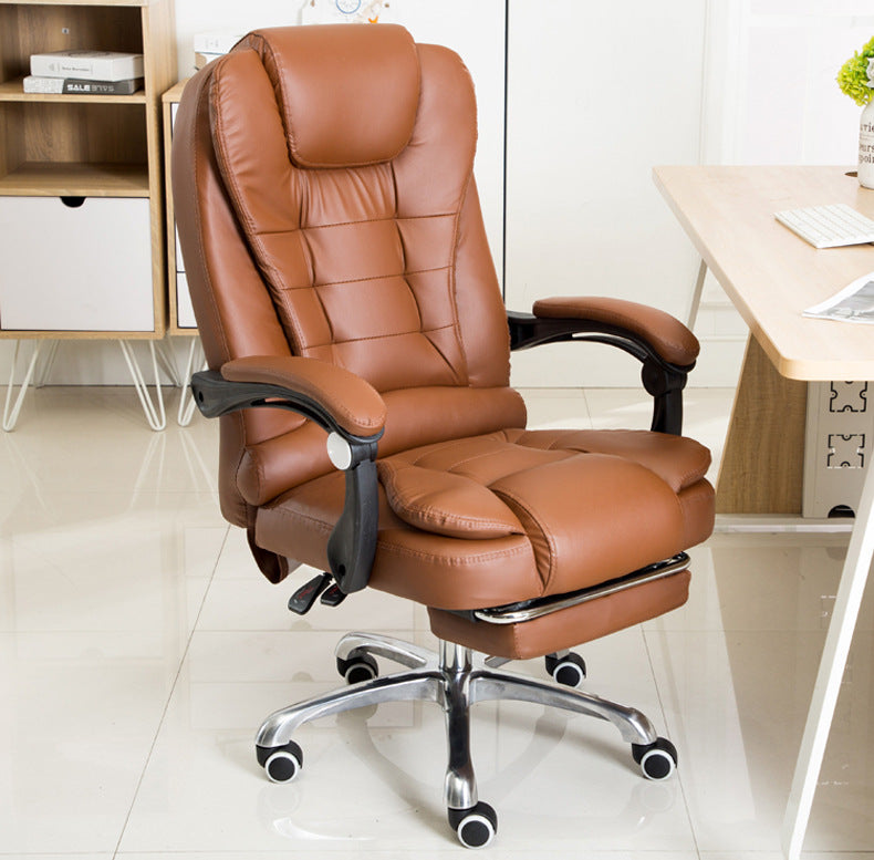 Fauteuil de Bureau Inclinable – Similicuir & Pieds au Choix