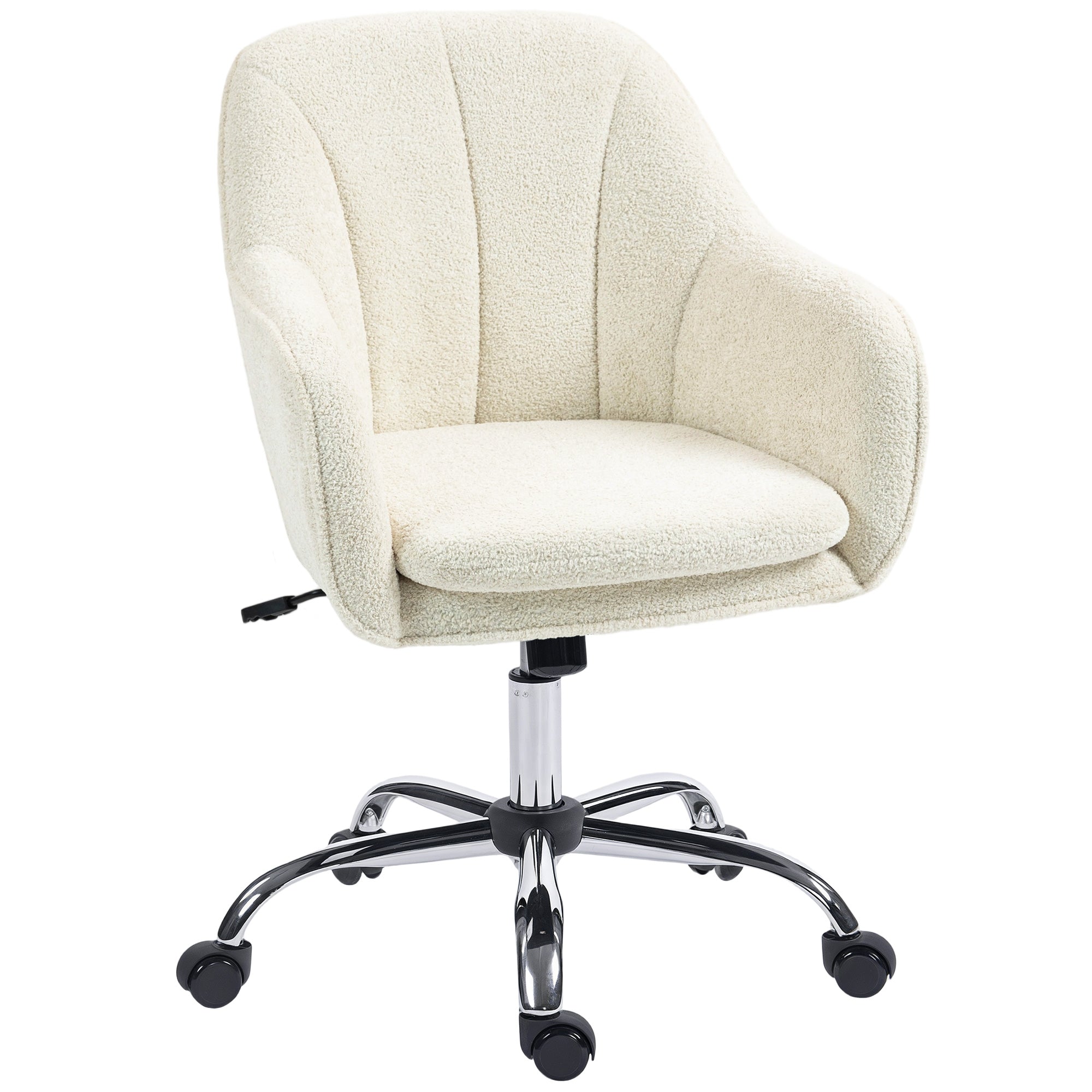 Fauteuil de Bureau en Velours Beige – Assise Confort & Design Élégant