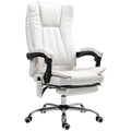 DeskHarmony™ Premium Massage Office Chair – Heated, Reclining &amp; Footrest – White