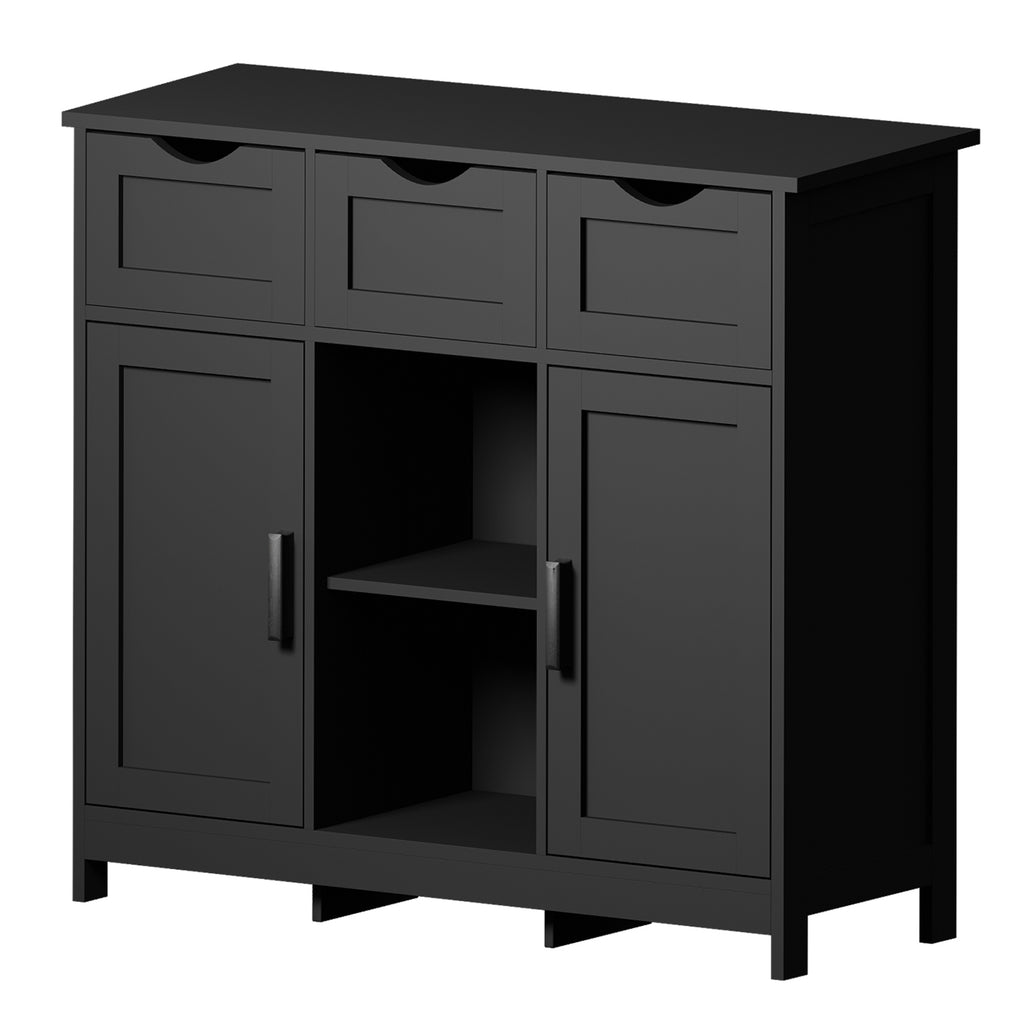 Armoire de Rangement de Bureau Moderne avec Tiroirs et Étagères – Meuble de Classement en Bois Noir pour Organisation Professionnelle