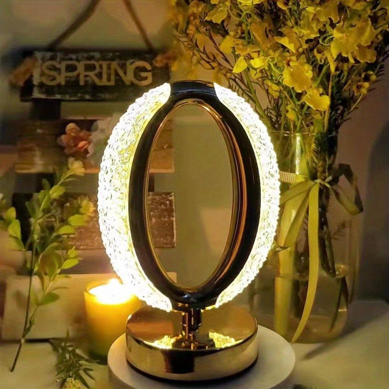 Lampe Cristal d’Ambiance pour Bureau – Tactile, Rechargeable, Lumière Ajustable & Design Moderne