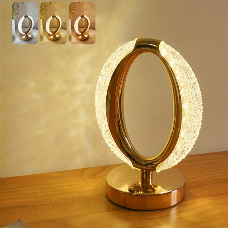 Lampe Cristal d’Ambiance pour Bureau – Tactile, Rechargeable, Lumière Ajustable & Design Moderne