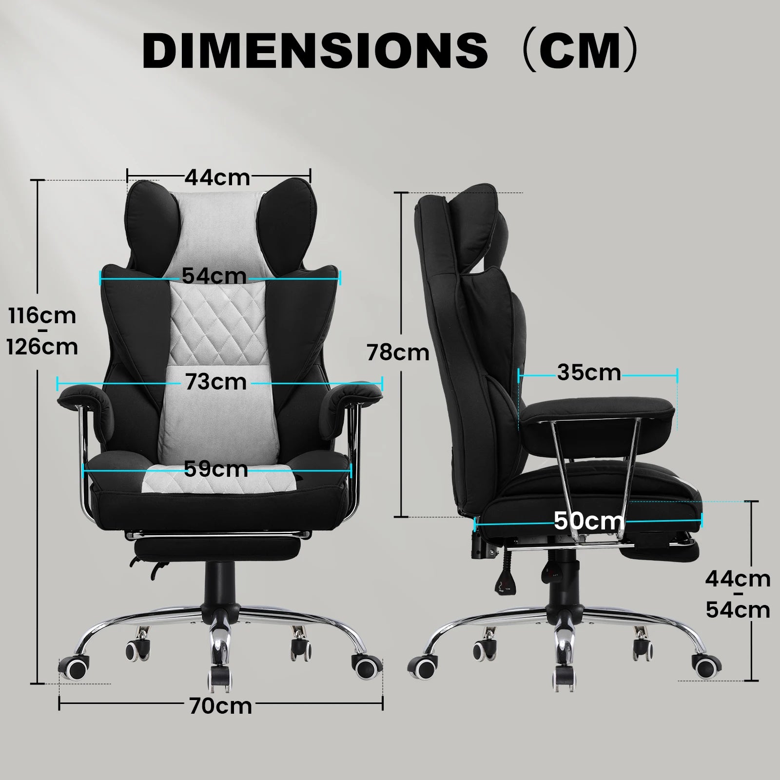 GTPLAYER – Chaise Bureau Ergonomique avec Ressorts Lombaires