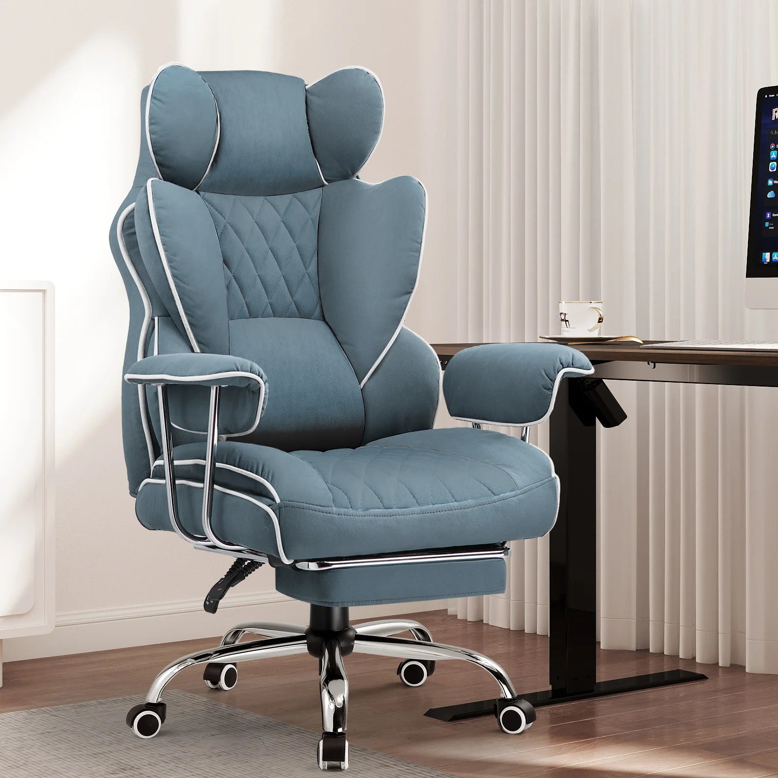 GTPLAYER – Chaise Bureau Ergonomique avec Ressorts Lombaires