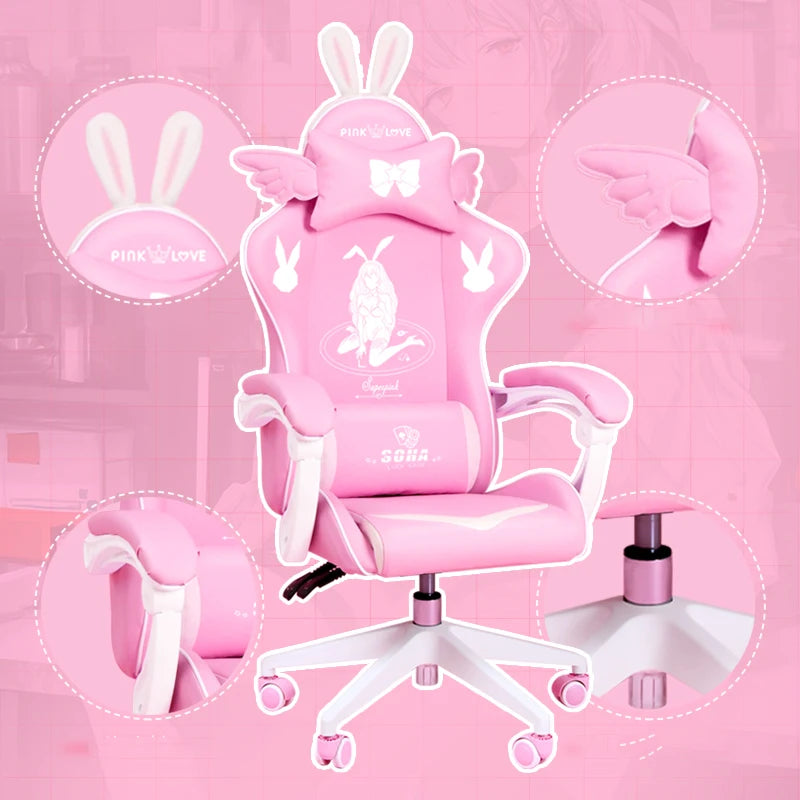 Fauteuil "Rose-Enchantée" – L'Élégance Gaming & Détente