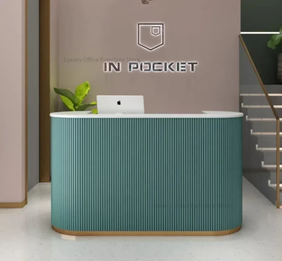 Banque d'Accueil "L'Orbe" – L'Élégance Curviligne par DeskHarmony