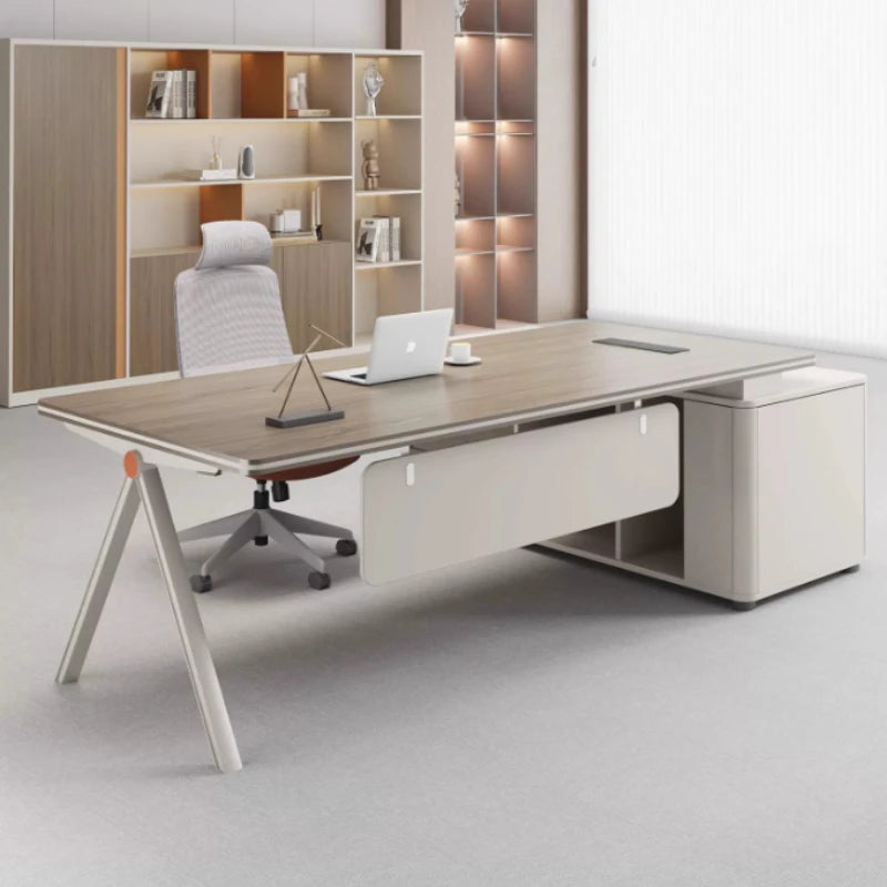 Grand Bureau en Bois avec Tiroirs – Design Moderne & Espace de Rangement – DeskHarmony