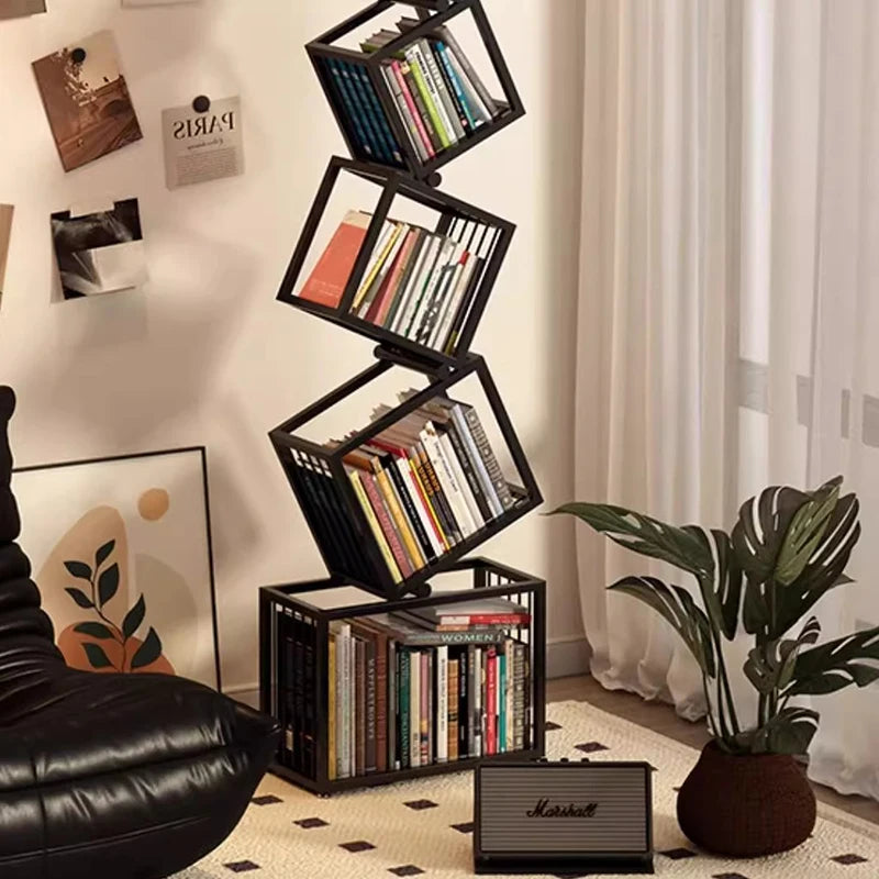 Bibliothèque Métal Minimaliste DeskHarmony™ – Étagère Design Nordique 3 Niveaux