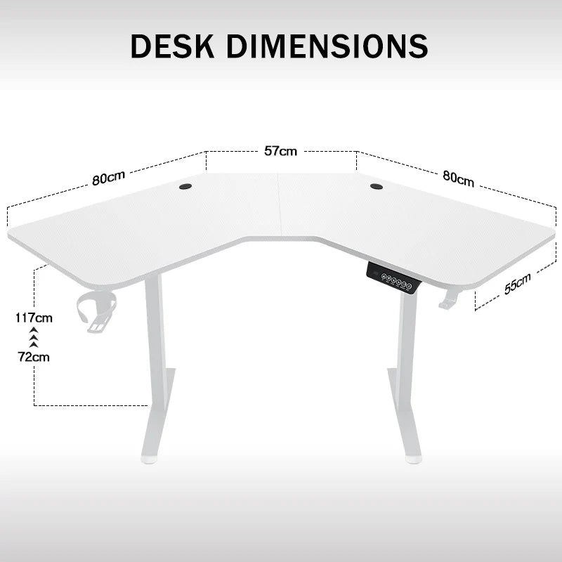 Bureau Assis Debout Électrique Réglable en Hauteur DeskHarmony – Bureau Moderne Ergonomique pour Bureau, Télétravail, Gaming et Études