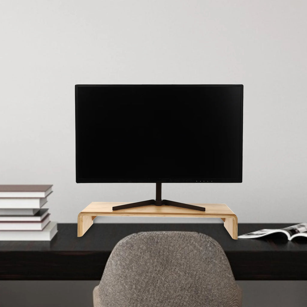 Support Écran "ZenLift" – Élévateur en Bambou & Acier par DeskHarmony