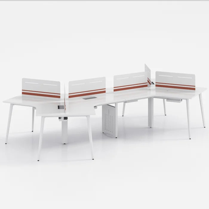 Bureau de Travail Modulaire 6 Postes DeskHarmony – Poste de Travail Double Face au Design Moderne pour Espaces Professionnels