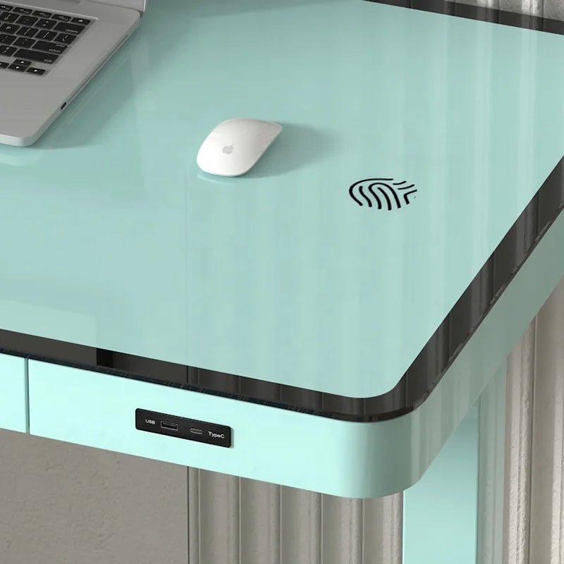 Bureau Assis Debout Électrique 120 cm – Double Moteur & Plateau en Verre avec Chargeur Sans‑Fil