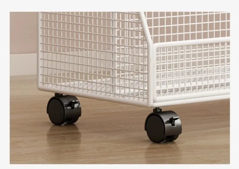 Bibliothèque Mobile Enfant DeskHarmony – Étagère à Roulettes 3 Niveaux pour Livres, Documents & Albums