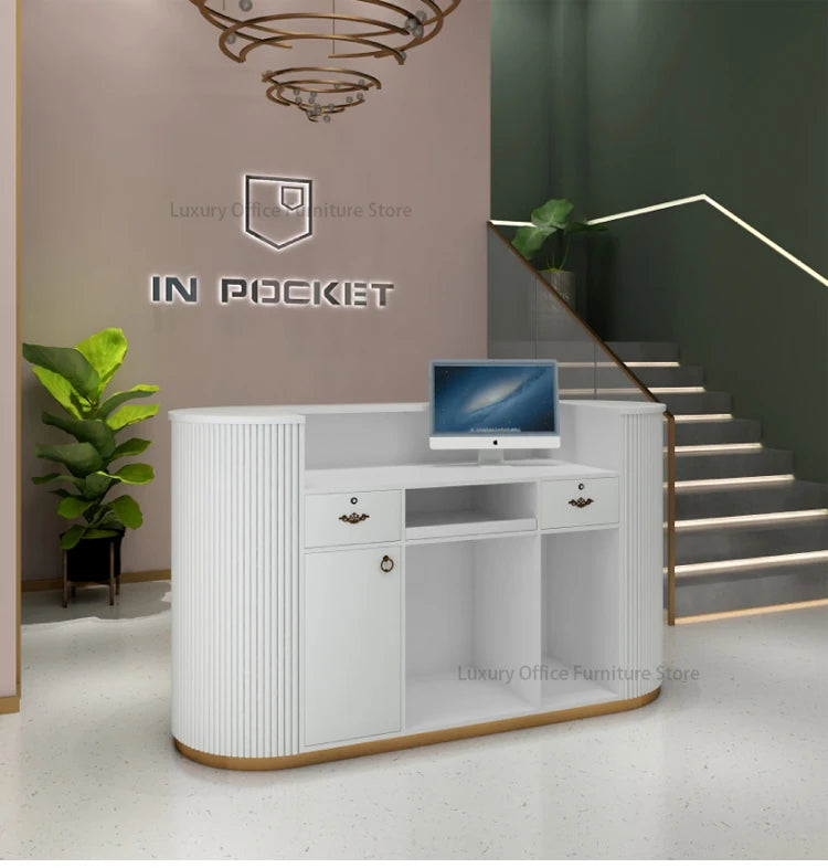 Banque d'Accueil "L'Orbe" – L'Élégance Curviligne par DeskHarmony