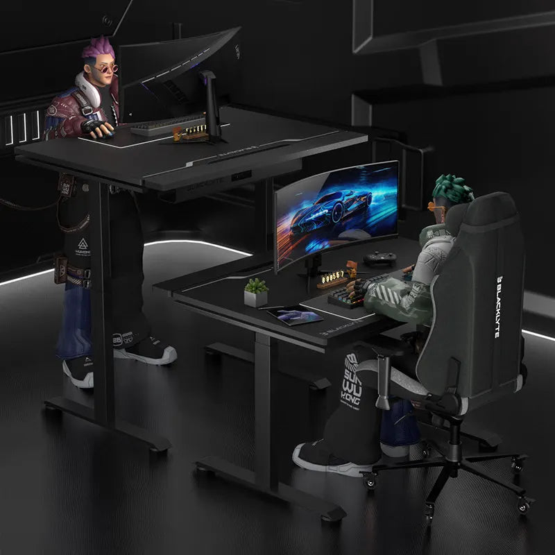 Bureau Assis Debout 120 cm – Table Informatique Moderne avec Réglage Mémoire Manuel