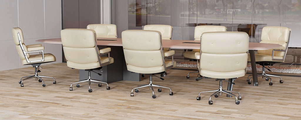 Fauteuil de Bureau Exécutif en Cuir Véritable DeskHarmony™ – Confort Ergonomique Premium