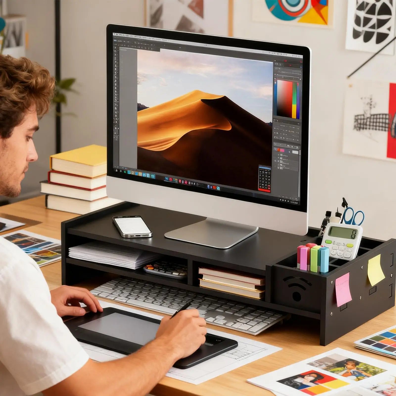 Support d'Écran "Amplitude" – L'Ergonomie à Double Niveau par DeskHarmony