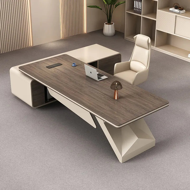 Bureau Exécutif de Luxe DeskHarmony – Design Minimaliste & Rangement Intégré