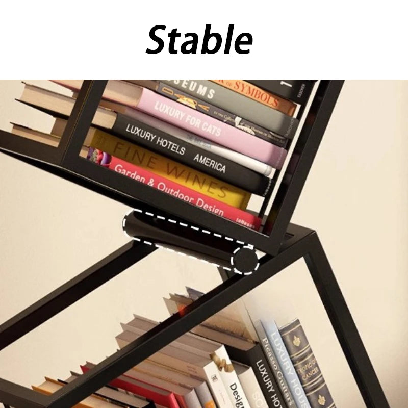 Bibliothèque Métal Minimaliste DeskHarmony™ – Étagère Design Nordique 3 Niveaux