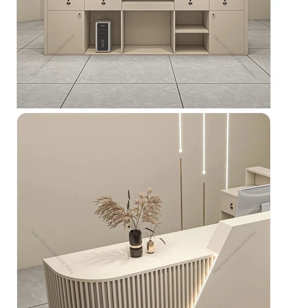 Banque d'Accueil "L'Ambre" – L'Élégance Italienne par DeskHarmony