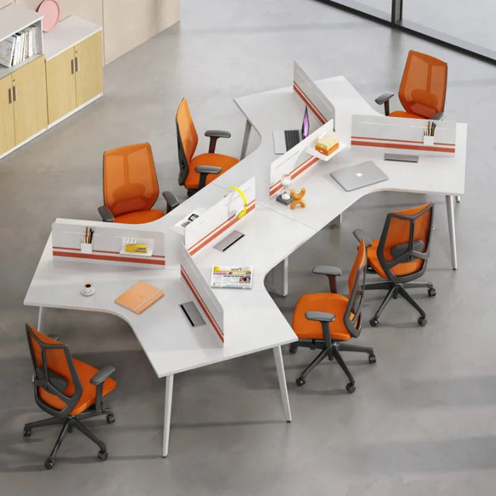 Bureau de Travail Modulaire 6 Postes DeskHarmony – Poste de Travail Double Face au Design Moderne pour Espaces Professionnels