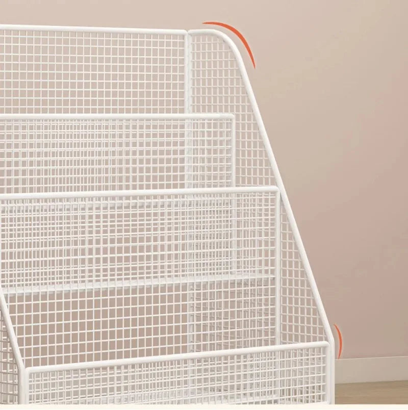 Bibliothèque Mobile Enfant DeskHarmony – Étagère à Roulettes 3 Niveaux pour Livres, Documents & Albums