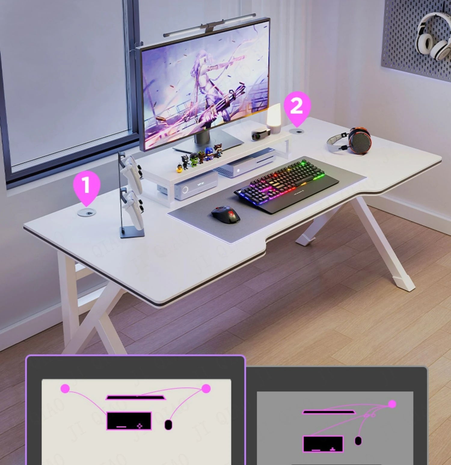 Bureau "Aura" – Le Gaming Flexible par DeskHarmony