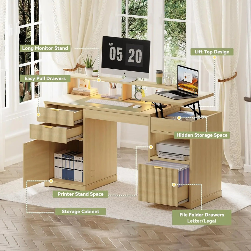 Bureau "Directeur Fluté" – Élégance Sculpturale & Ergonomie Hybride