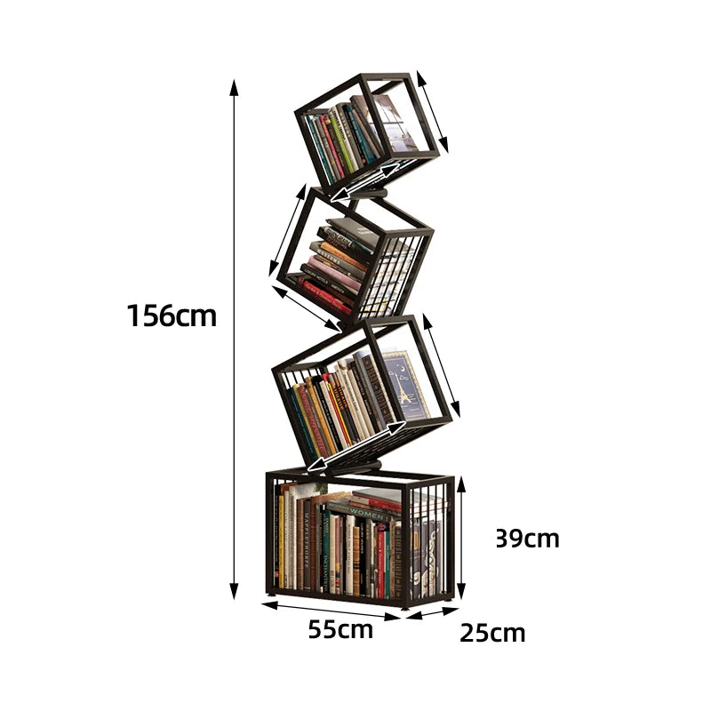 Bibliothèque Métal Minimaliste DeskHarmony™ – Étagère Design Nordique 3 Niveaux