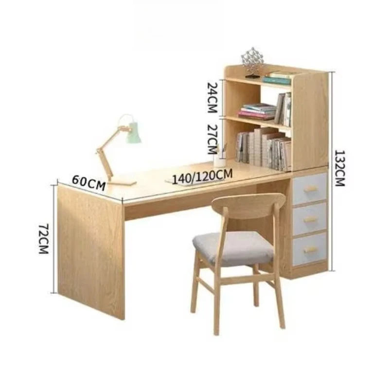 Bureau Informatique Design avec Bibliothèque Intégrée – Horizon par DeskHarmony