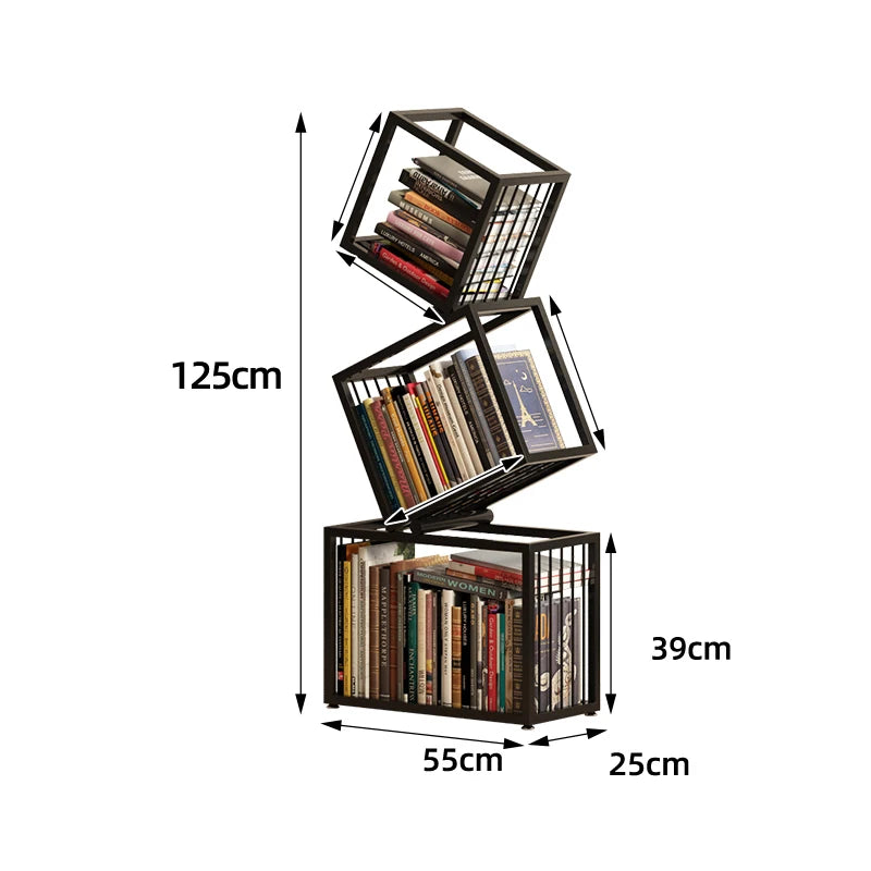 Bibliothèque Métal Minimaliste DeskHarmony™ – Étagère Design Nordique 3 Niveaux