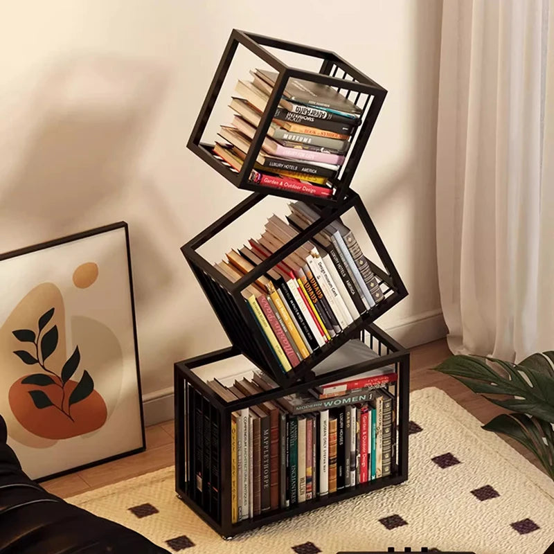 Bibliothèque Métal Minimaliste DeskHarmony™ – Étagère Design Nordique 3 Niveaux