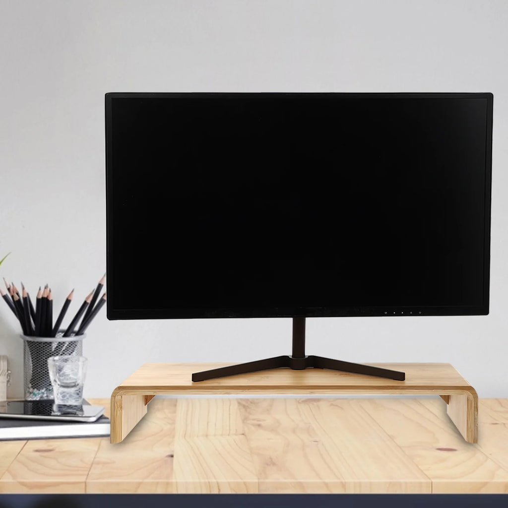 Support Écran "ZenLift" – Élévateur en Bambou & Acier par DeskHarmony
