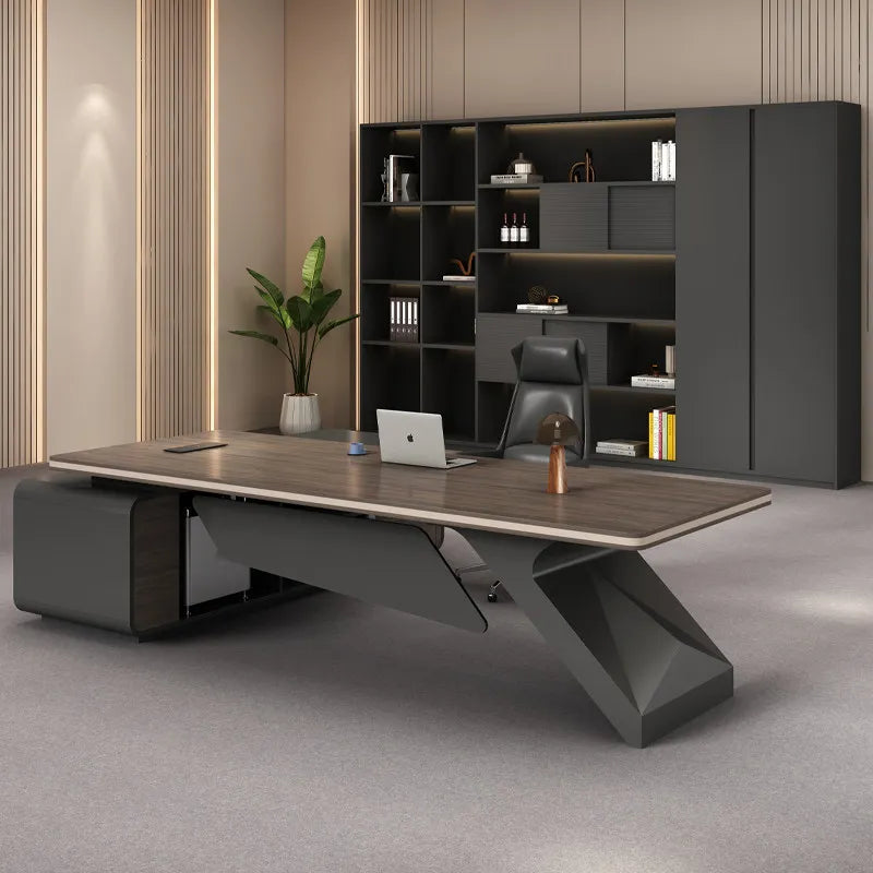 Bureau Exécutif de Luxe DeskHarmony – Design Minimaliste & Rangement Intégré