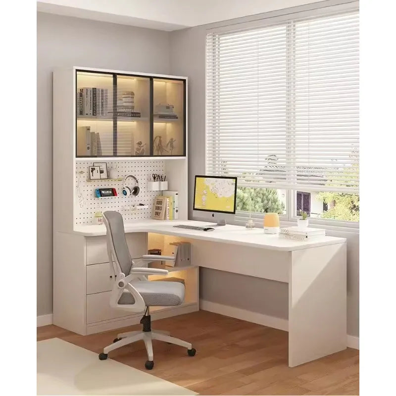 Bureau d’Angle avec Étagère Intégrée – Design Fonctionnel & Élégant