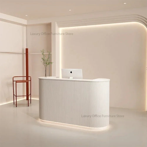 Banque d'Accueil "L'Orbe" – L'Élégance Curviligne par DeskHarmony