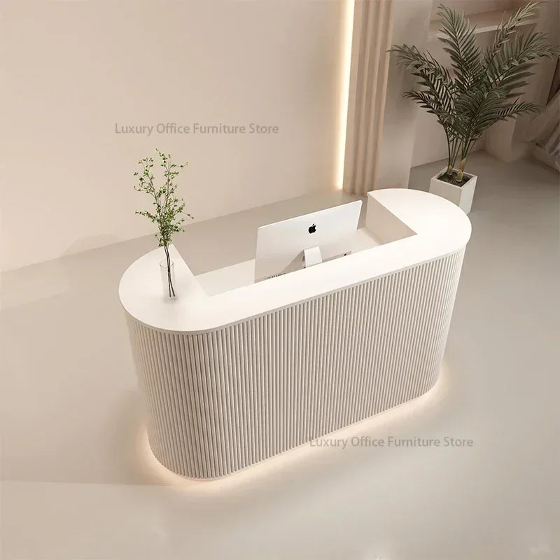 Banque d'Accueil "L'Orbe" – L'Élégance Curviligne par DeskHarmony