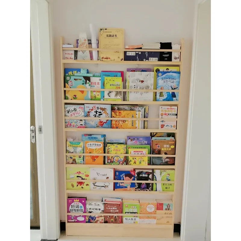 Bibliothèque Verticale Minimaliste DeskHarmony™ – Étagère en Bois Multiniveaux