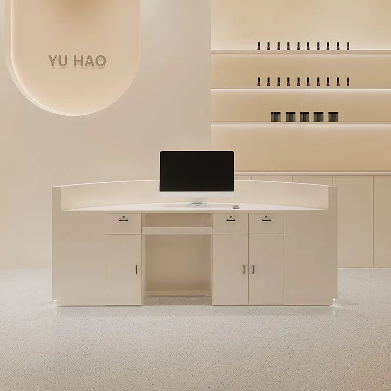 Fiche Produit : Banque d'Accueil "L'Infini" – L'Équilibre Absolu par DeskHarmony