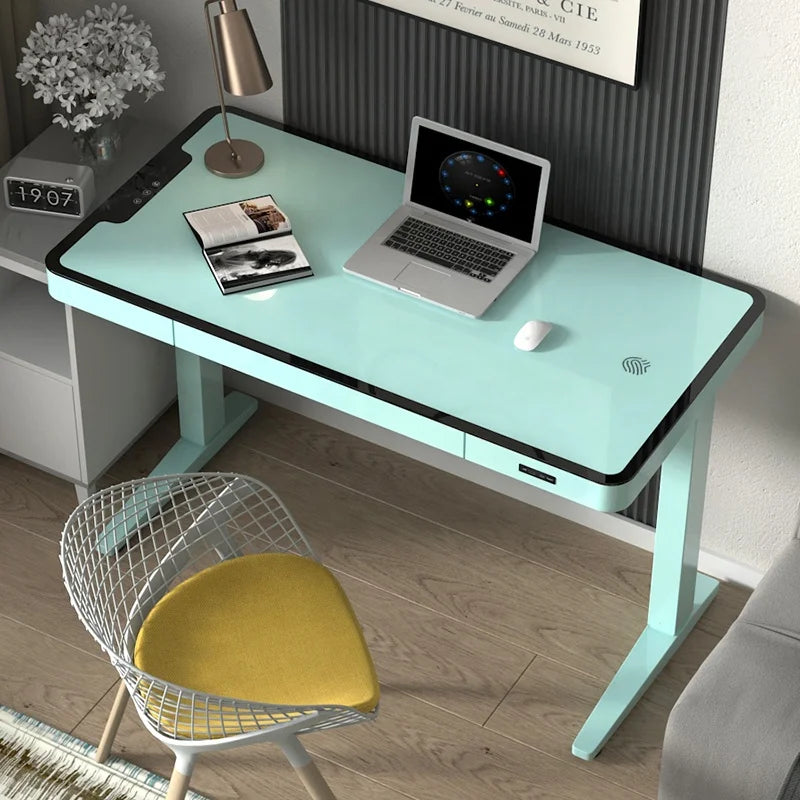 Bureau Assis Debout Électrique 120 cm – Double Moteur & Plateau en Verre avec Chargeur Sans‑Fil