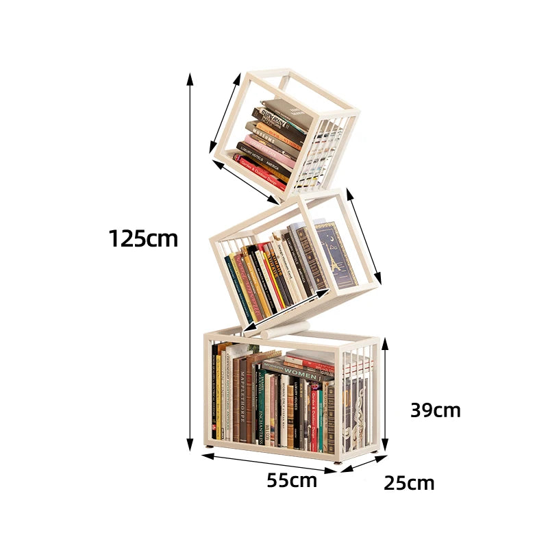 Bibliothèque Métal Minimaliste DeskHarmony™ – Étagère Design Nordique 3 Niveaux