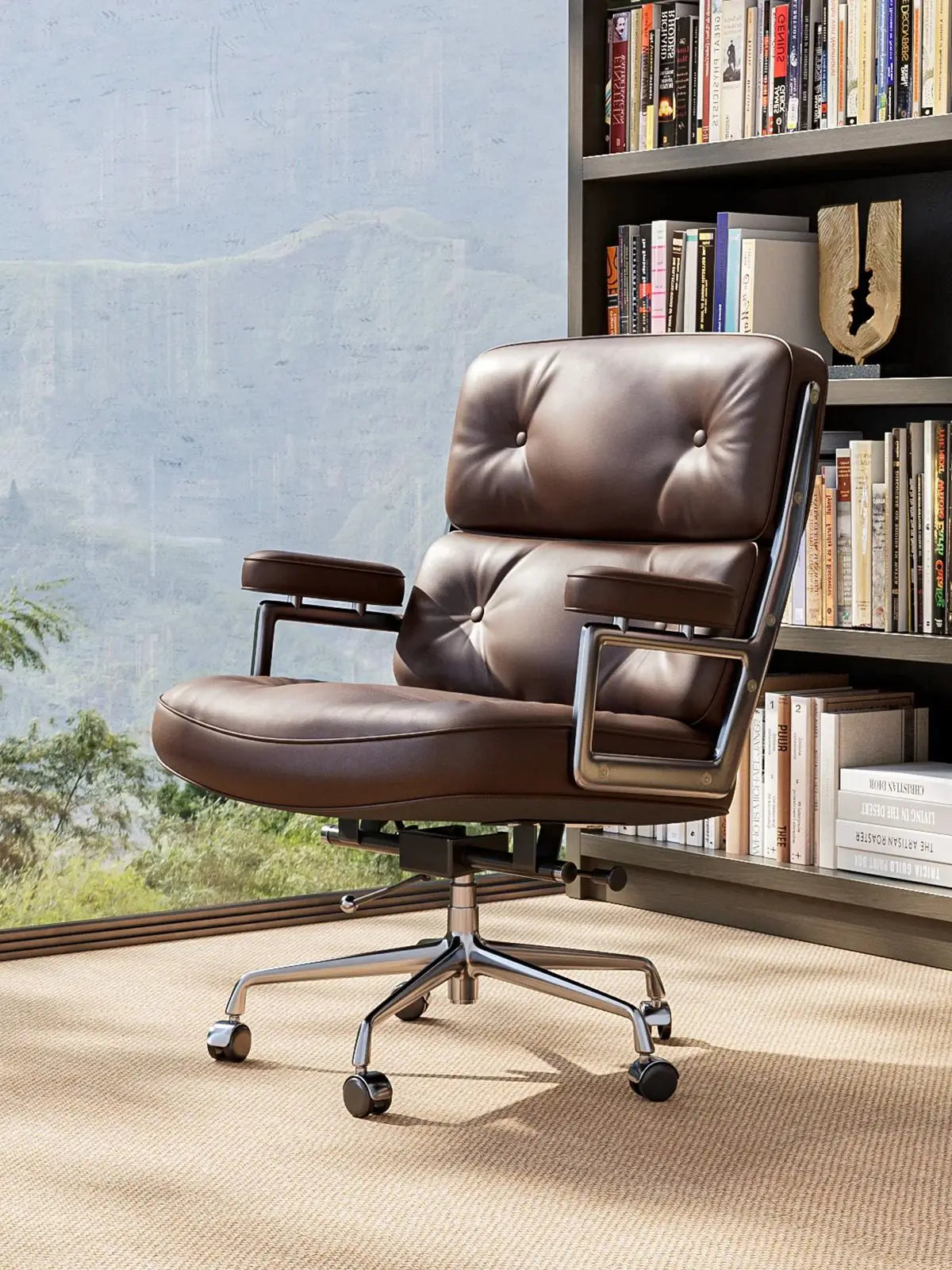 Fauteuil de Bureau Exécutif en Cuir Véritable DeskHarmony™ – Confort Ergonomique Premium