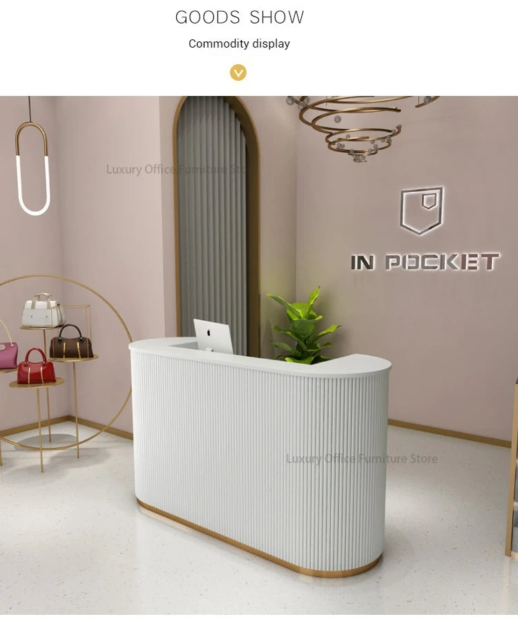 Banque d'Accueil "L'Orbe" – L'Élégance Curviligne par DeskHarmony