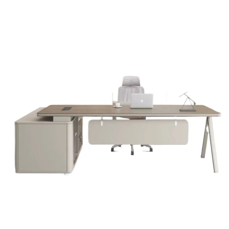 Grand Bureau en Bois avec Tiroirs – Design Moderne & Espace de Rangement – DeskHarmony